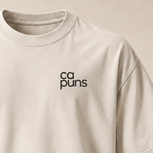 T-shirt sui capuns — Grisons, écru — gros plan inscription devant (recadrage)