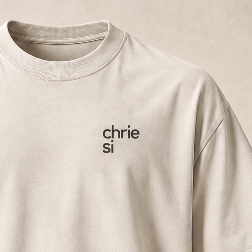 T-shirt sui chriesi — Bâle-Campagne, écru — gros plan inscription devant (recadrage)