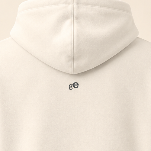Hoodie longeole — Genève — bone — gros plan inscription dos (recadrage)