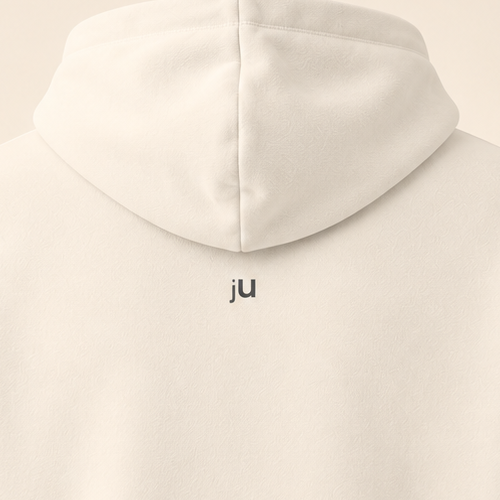 Hoodie totché — Jura — bone — gros plan inscription dos (recadrage)