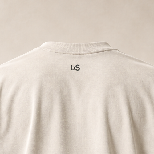 T-shirt sui läckerli — Bâle-Ville, écru — gros plan inscription dos (recadrage)