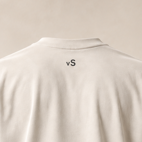 T-shirt sui raclette — Valais, écru — gros plan inscription dos (recadrage)