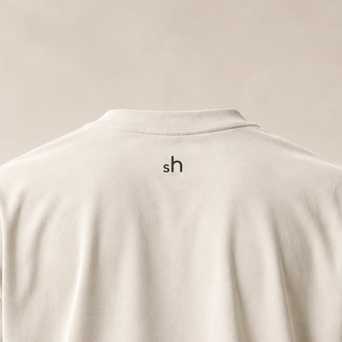 T-shirt sui schüblig — Schaffhouse, écru — gros plan inscription dos (recadrage)