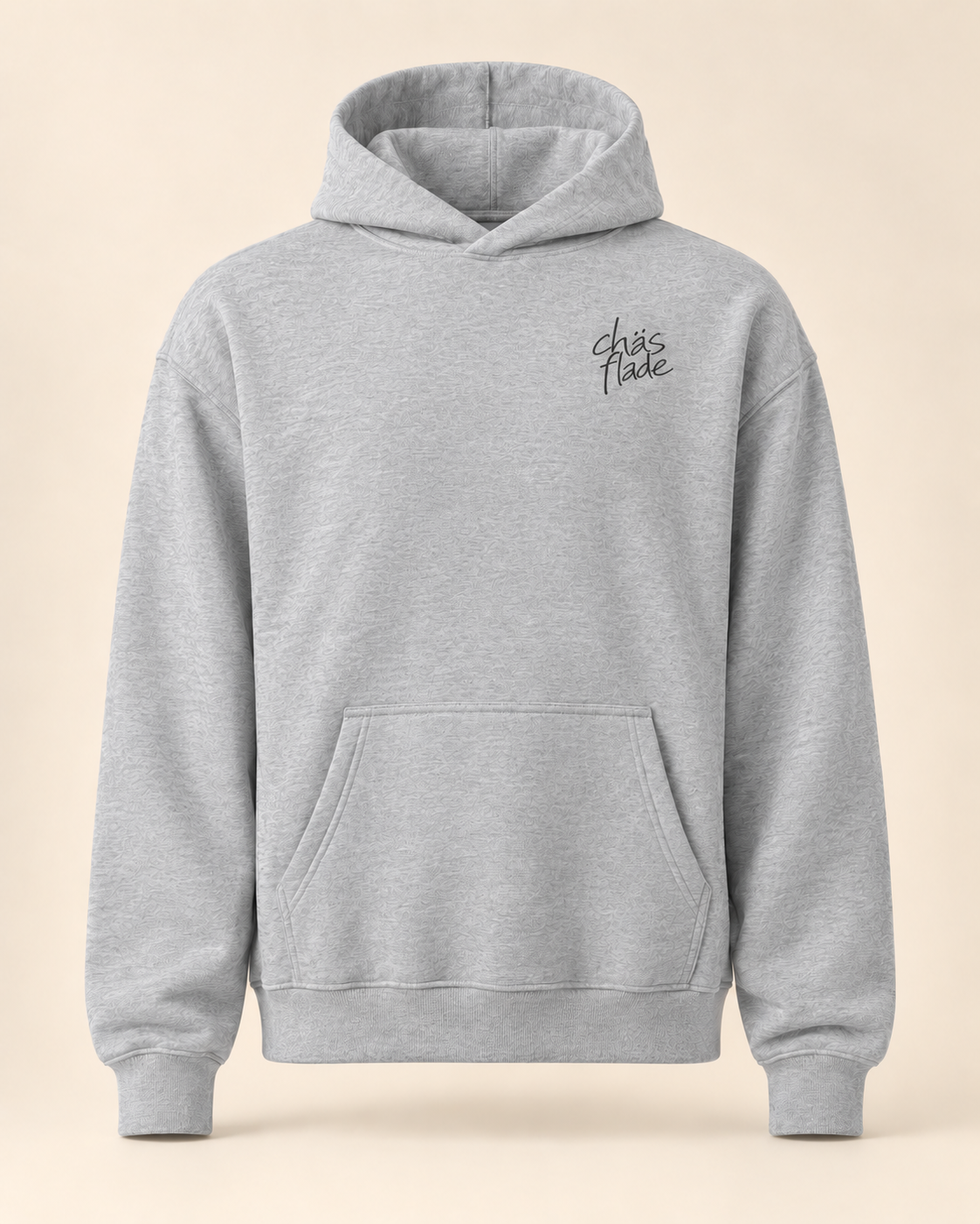 Hoodie chäsflade — Appenzell Rhodes-Intérieures — athletic-heather — vue face sans mannequin — manuscrit