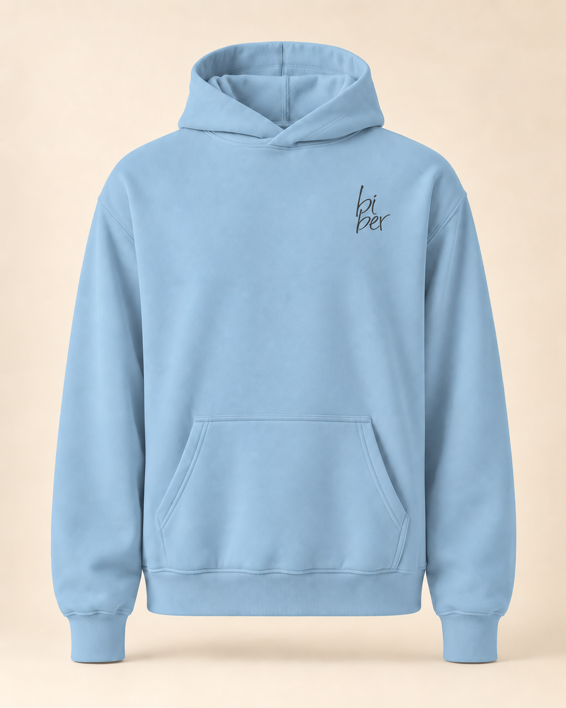 Hoodie biber — Appenzell Rhodes-Extérieures — carolina-blue — vue face sans mannequin — manuscrit