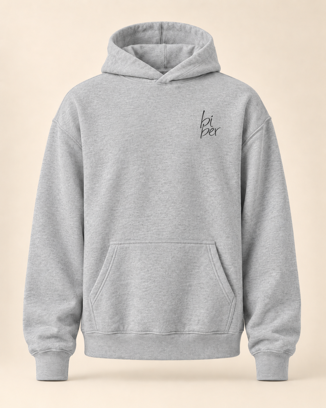 Hoodie biber — Appenzell Rhodes-Extérieures — athletic-heather — vue face sans mannequin — manuscrit