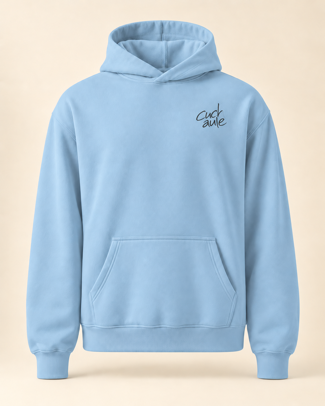 Hoodie cuchaule — Fribourg — carolina-blue — vue face sans mannequin — manuscrit