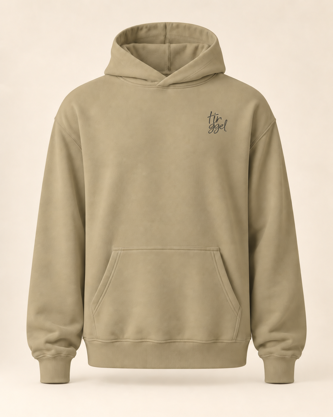 Hoodie tirggel — Zurich — sand — vue face sans mannequin — manuscrit