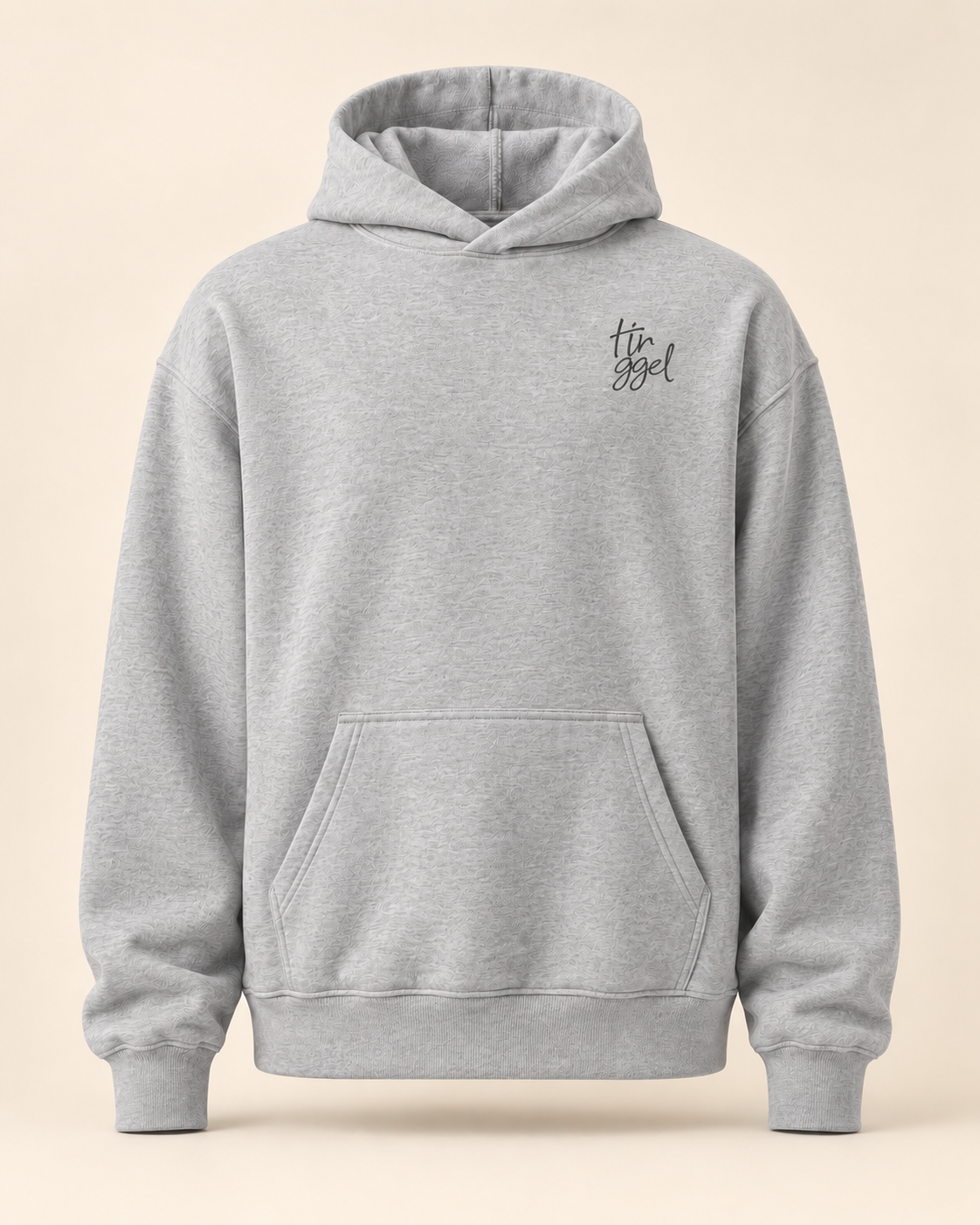 Hoodie tirggel — Zurich — athletic-heather — vue face sans mannequin — manuscrit