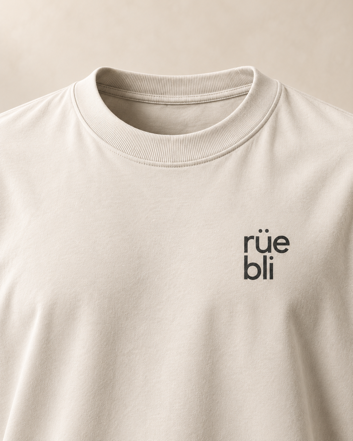T-shirt sui rüebli Argovie écru — vue detail, mockup réaliste