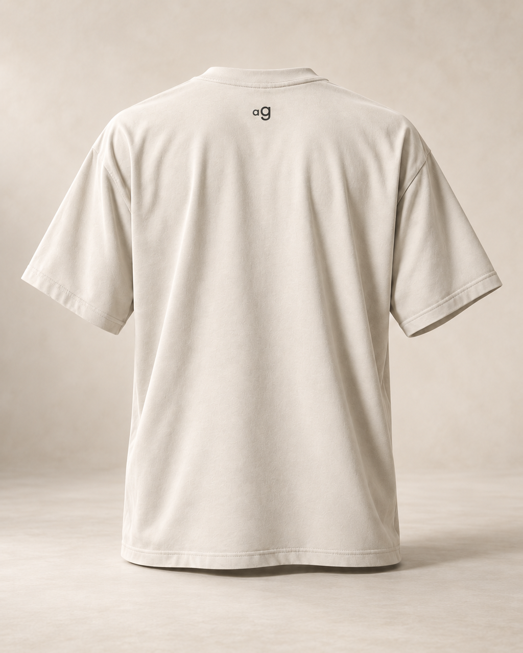 T-shirt sui rüebli Argovie écru — vue dos, mockup réaliste