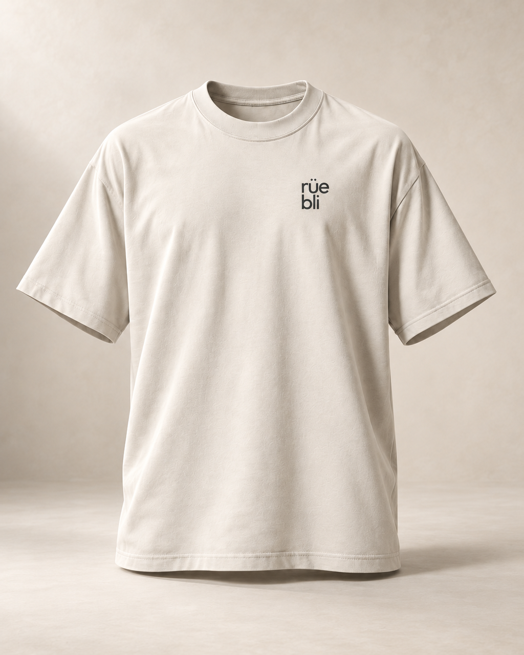 T-shirt sui rüebli Argovie écru — vue face, mockup réaliste