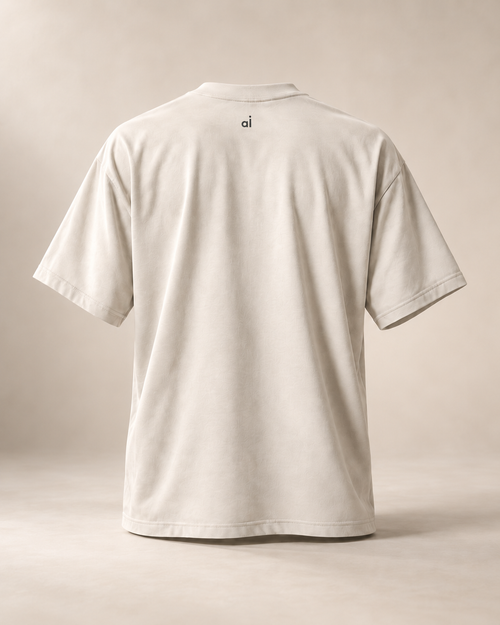 T-shirt sui chäsflade — Appenzell Rhodes-Intérieures, écru — vue dos, mockup réaliste