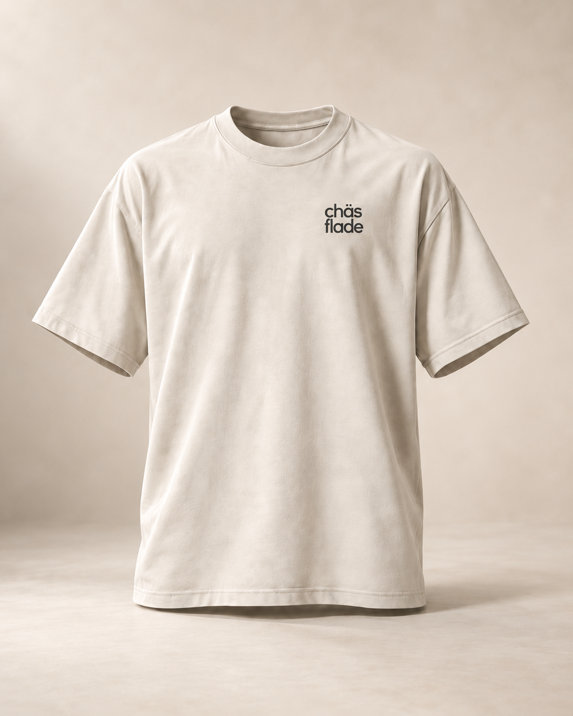 T-shirt sui chäsflade — Appenzell Rhodes-Intérieures, écru — vue face, mockup réaliste