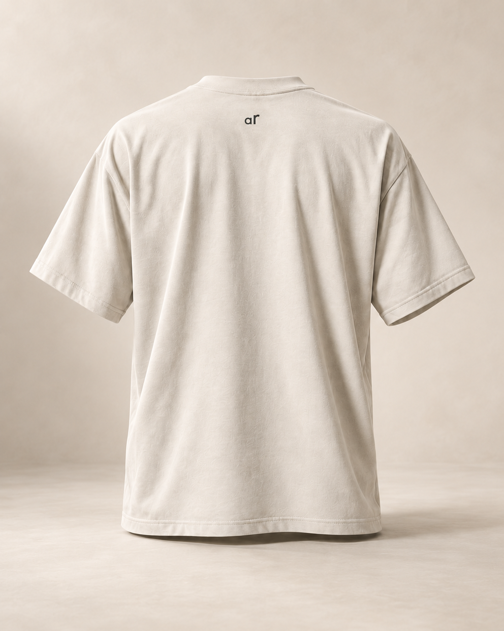 T-shirt sui biber — Appenzell Rhodes-Extérieures, écru — vue dos, mockup réaliste