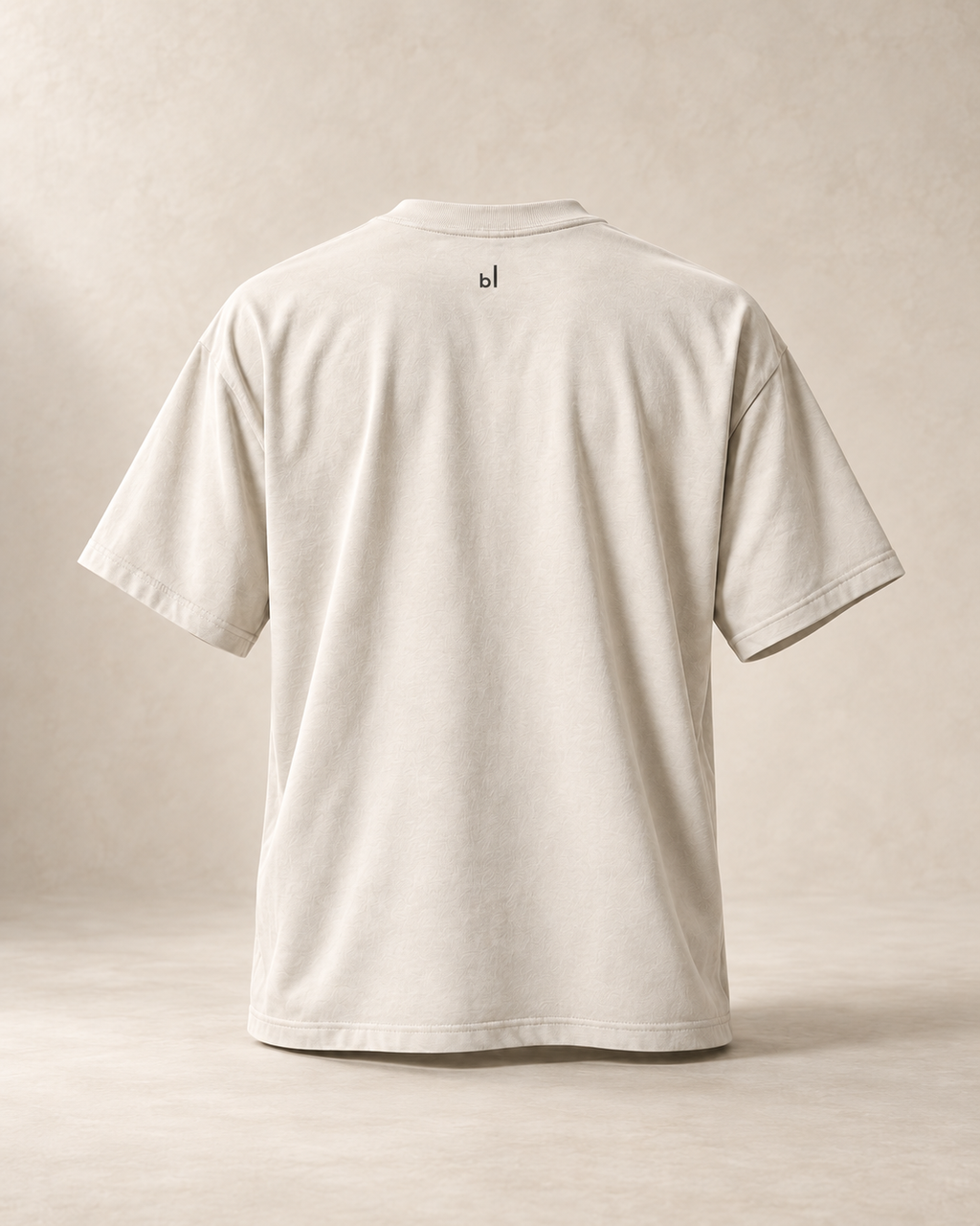 T-shirt sui chriesi — Bâle-Campagne, écru — vue dos, mockup réaliste
