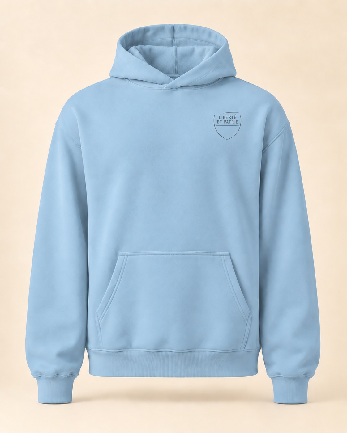 Hoodie écusson — Vaud — Carolina Blue — face
