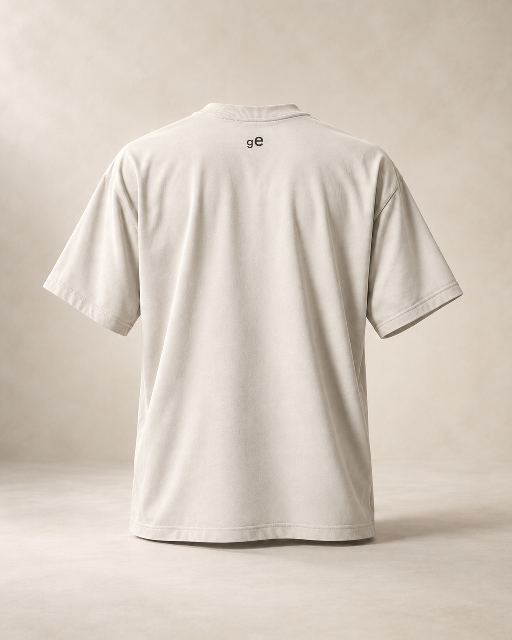 T-shirt sui longeole — Genève, écru — vue dos, mockup réaliste