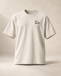 T-shirt sui longeole — Genève, écru — vue face, mockup réaliste