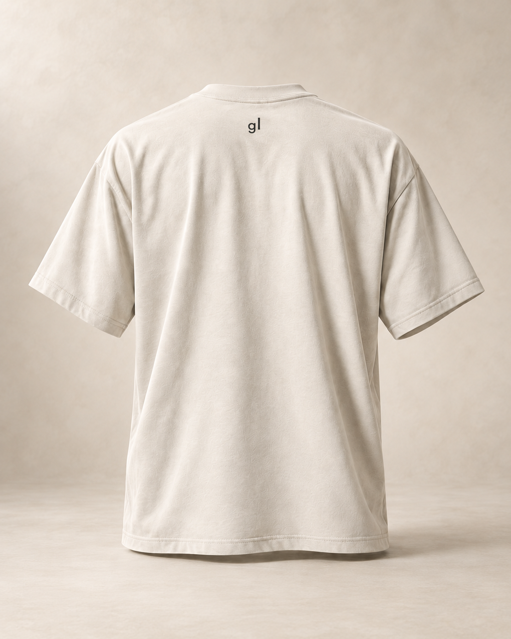 T-shirt sui ziger — Glaris, écru — vue dos, mockup réaliste