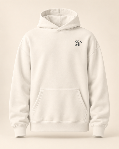 Hoodie läckerli — Bâle-Ville — bone, vue face, vêtement seul — mockup réaliste