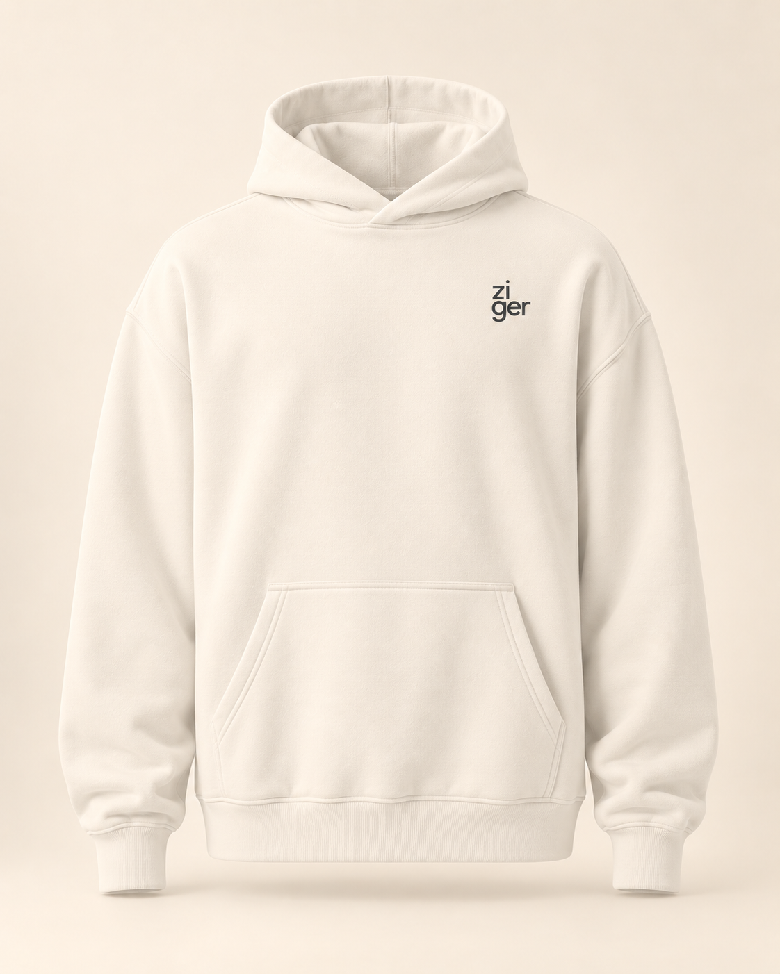 Hoodie ziger — Glaris — bone — vue face sans mannequin
