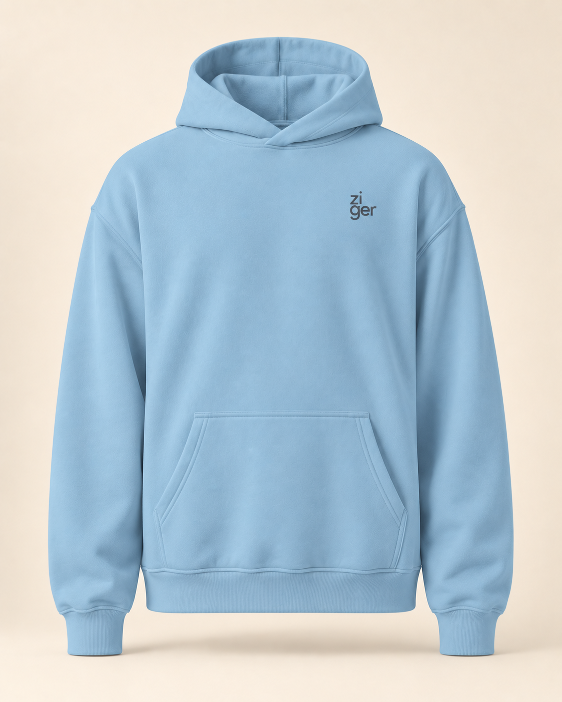Hoodie ziger — Glaris — carolina-blue — vue face sans mannequin