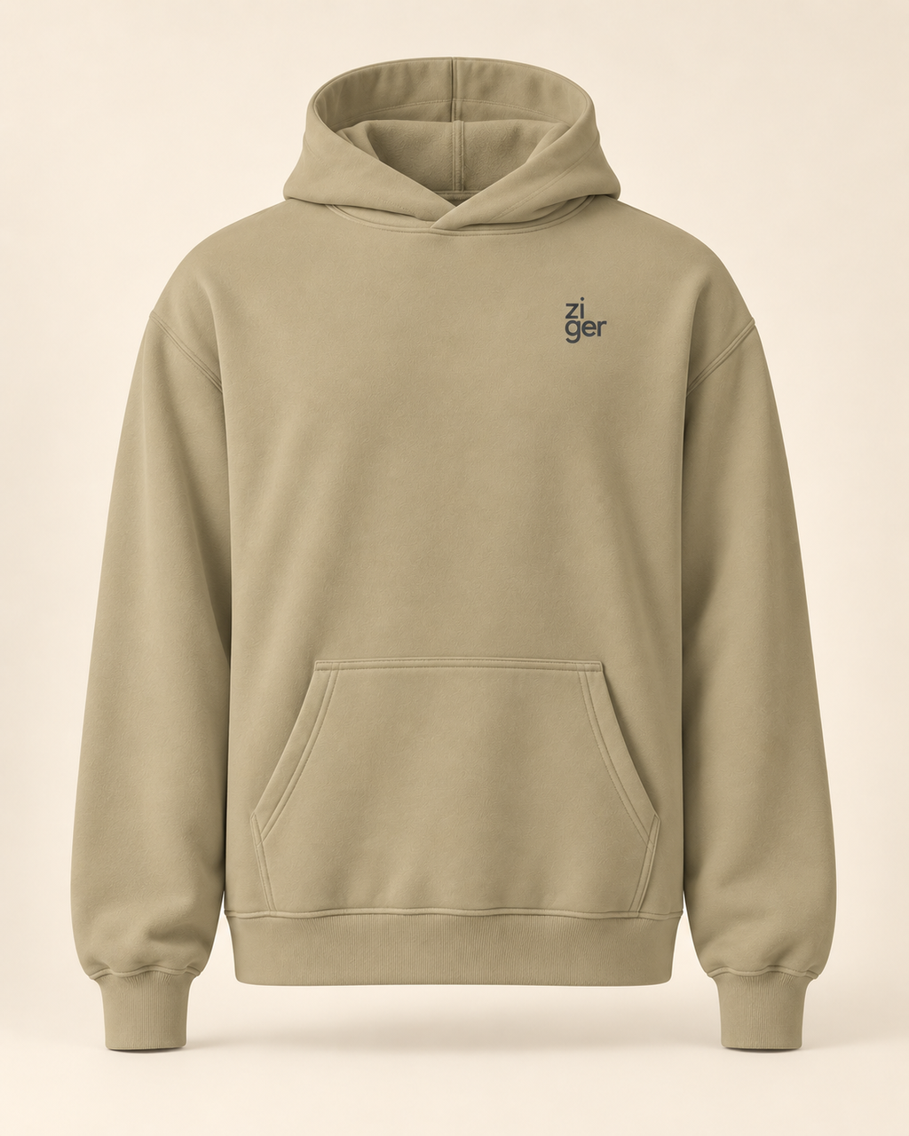 Hoodie ziger — Glaris — sand — vue face sans mannequin