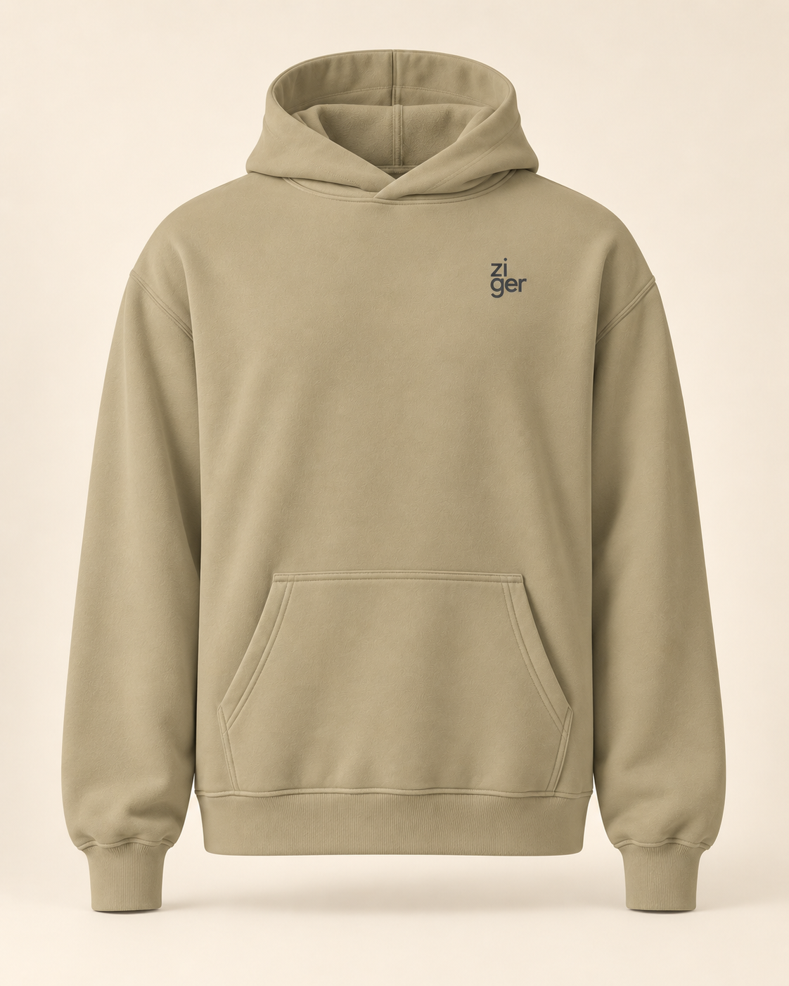 Hoodie ziger — Glaris — sand — vue face sans mannequin