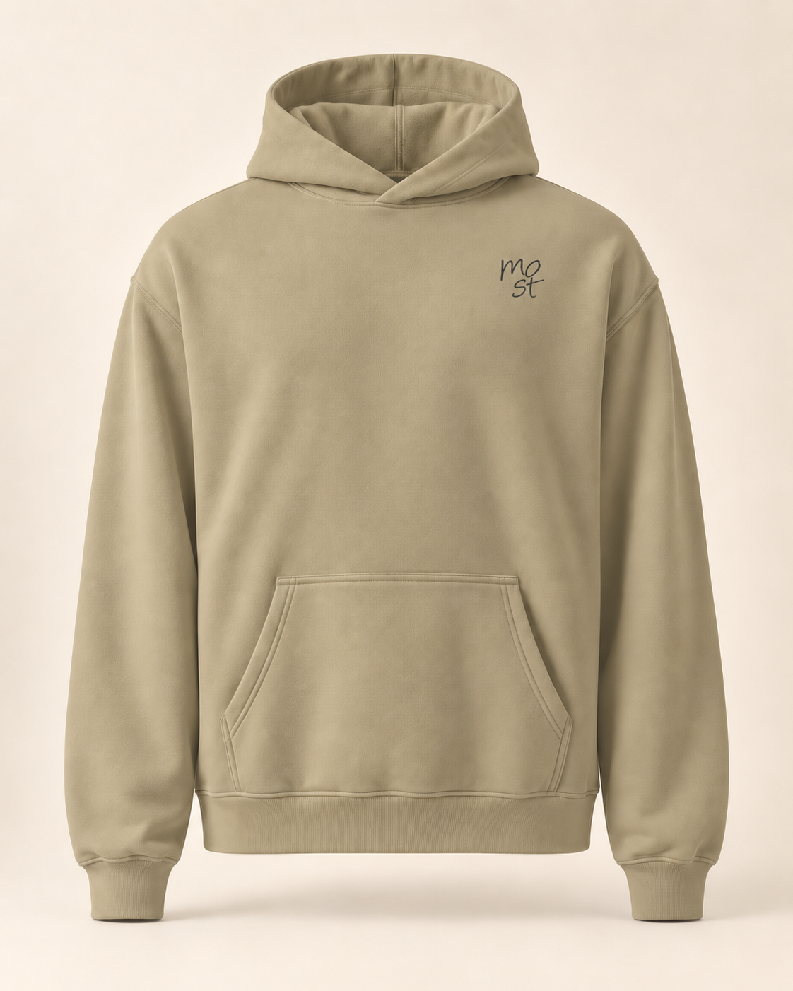 Hoodie most — Thurgovie — Sand — devant manuscrit