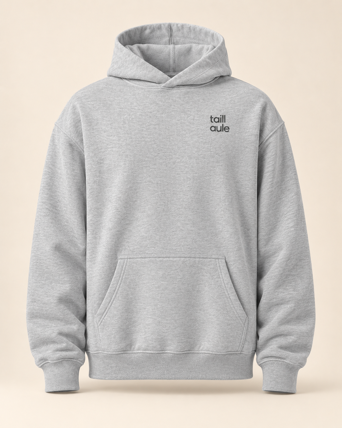 Hoodie taillaule — Neuchâtel — athletic-heather — vue face sans mannequin