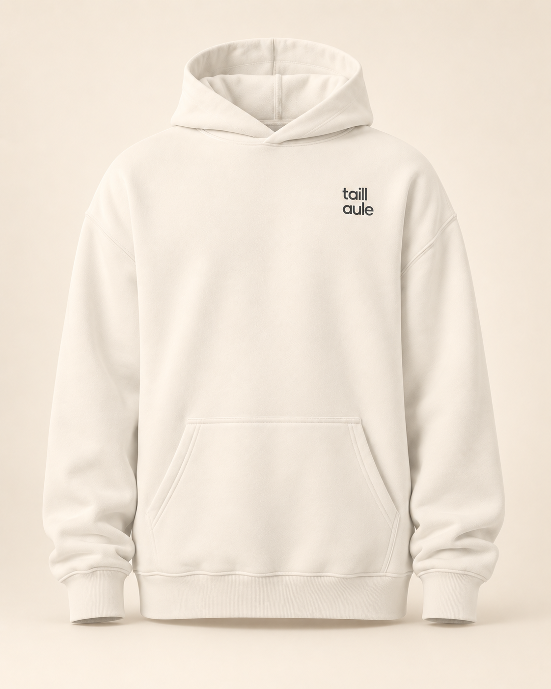 Hoodie taillaule — Neuchâtel — bone — vue face sans mannequin