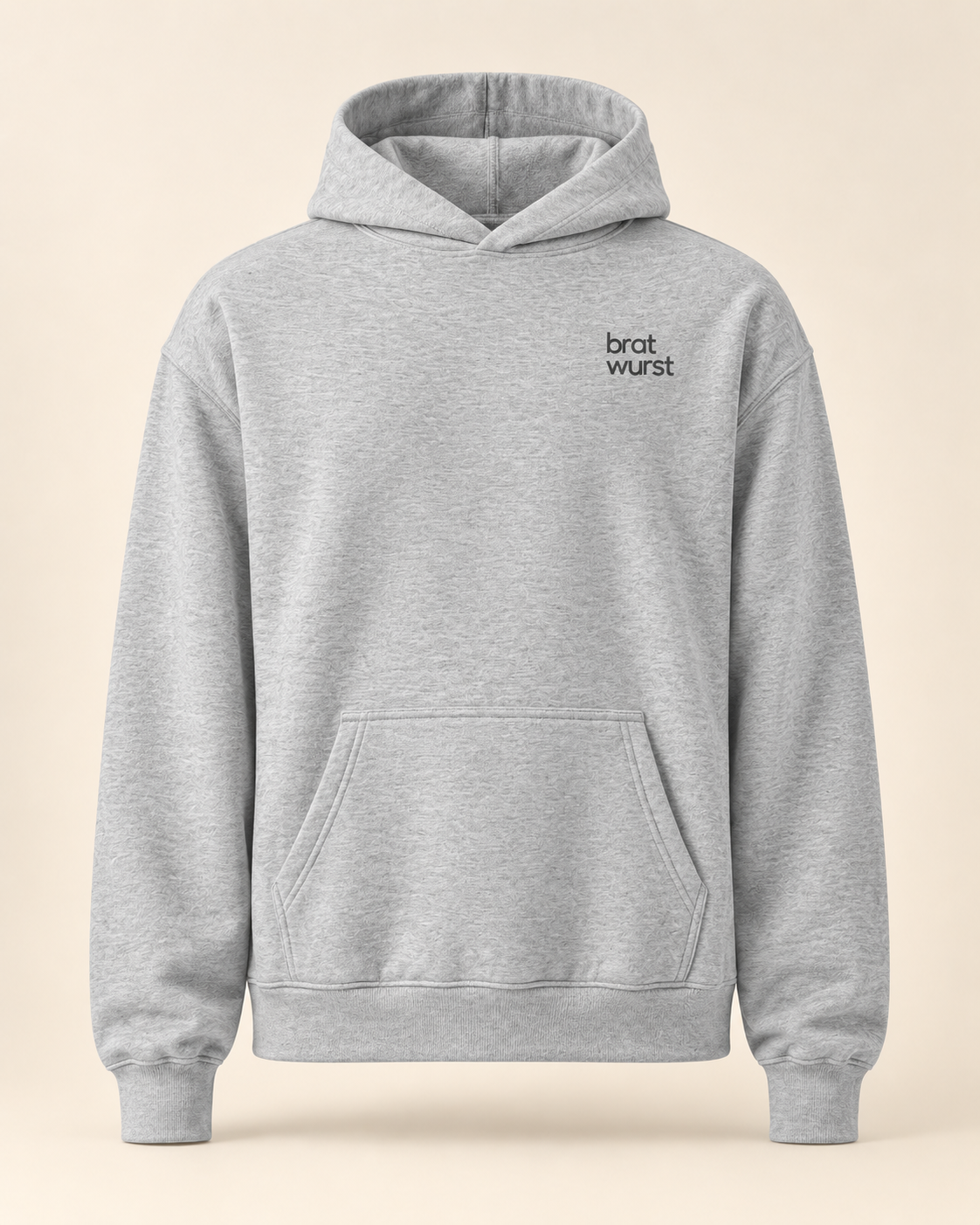 Hoodie bratwurst — Saint-Gall — athletic-heather — vue face sans mannequin