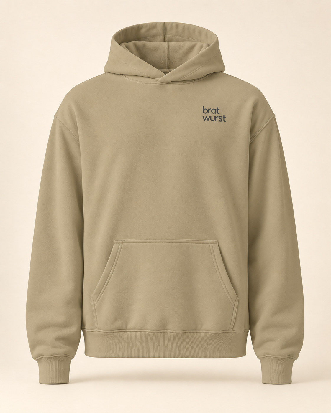 Hoodie bratwurst — Saint-Gall — sand — vue face sans mannequin