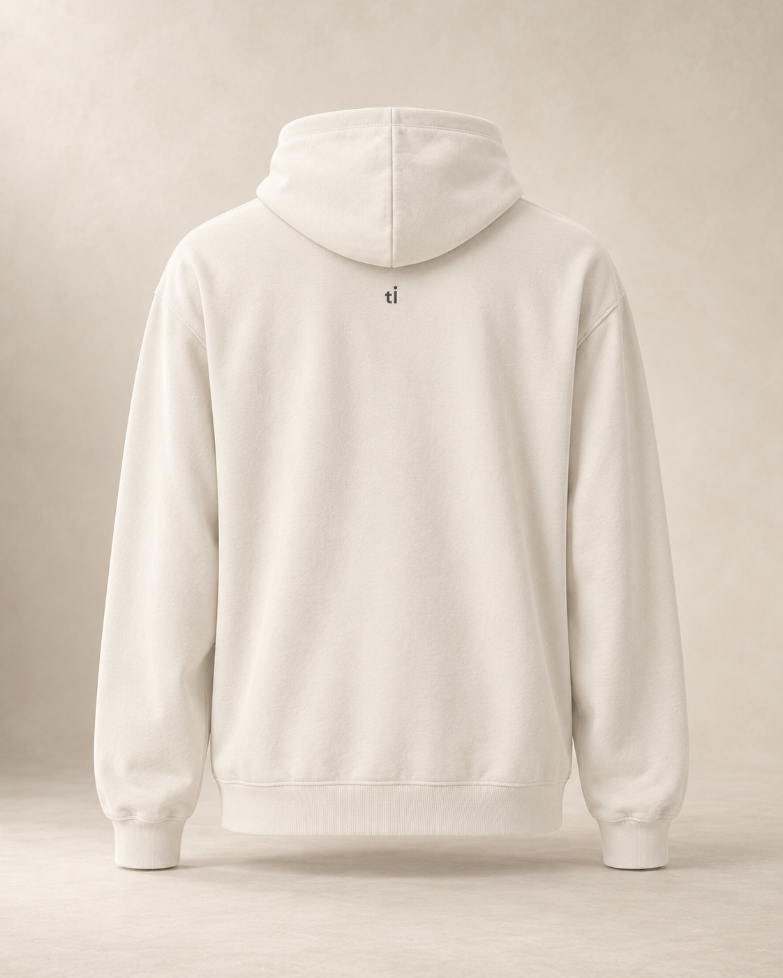 Hoodie polenta — Tessin — vue dos, mockup réaliste
