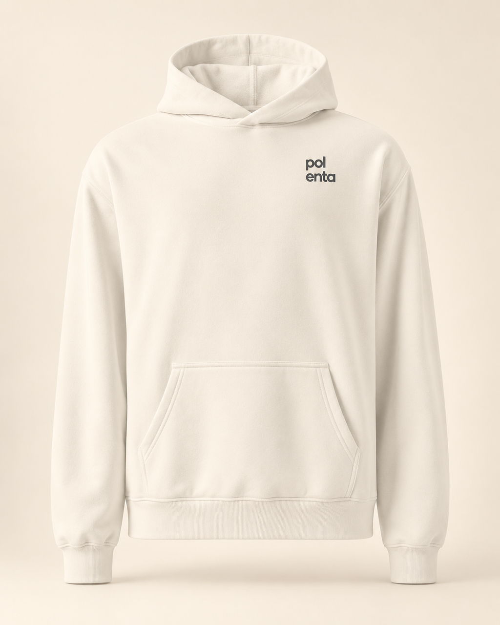 Hoodie polenta — Tessin — vue face, mockup réaliste