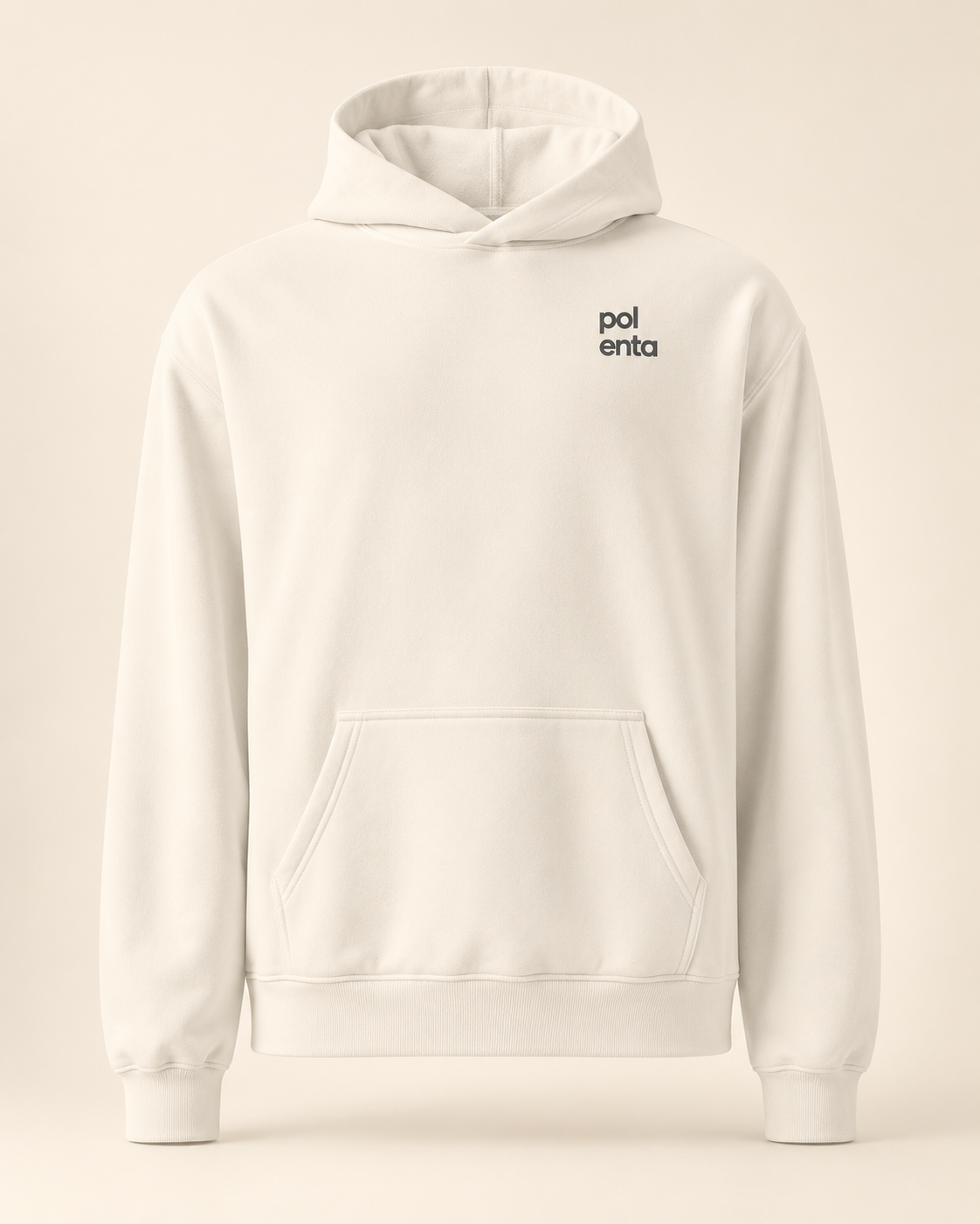 Hoodie polenta — Tessin — vue face, mockup réaliste