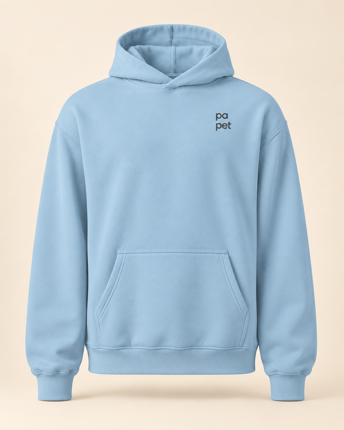 Hoodie papet — Vaud — carolina-blue — vue face sans mannequin