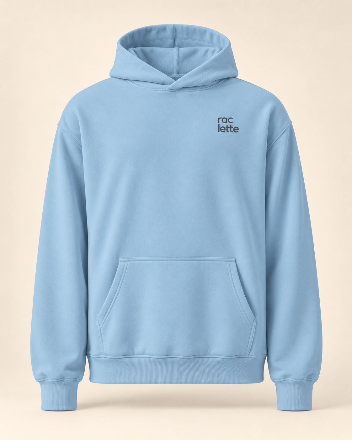Hoodie raclette — Valais — carolina-blue — vue face sans mannequin