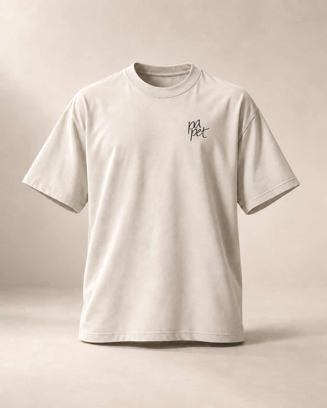 T-shirt papet — Vaud — écru — vue de face — manuscrit