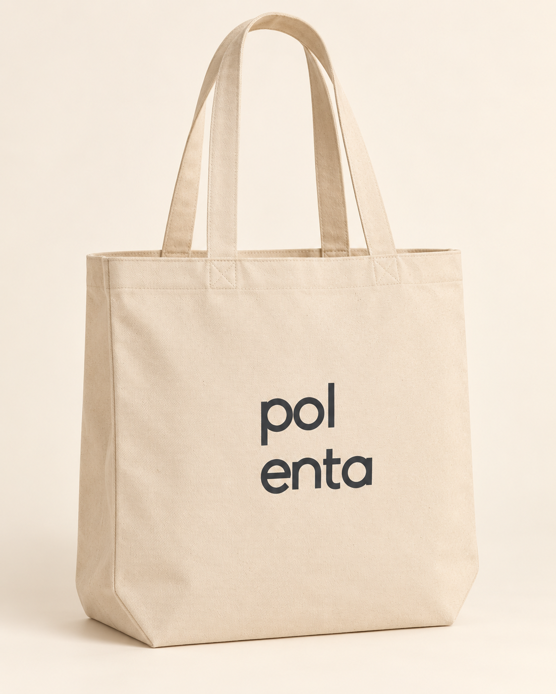 Tote bag polenta — Tessin — vue face, mockup réaliste