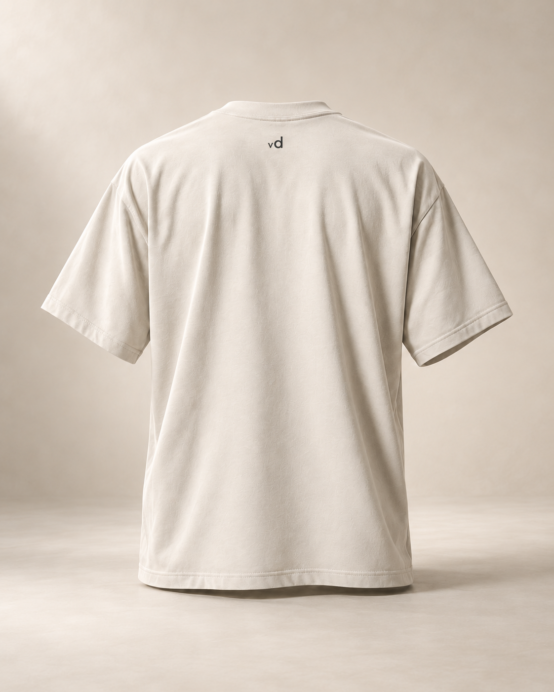 T-shirt sui papet — Vaud, écru — vue dos, mockup réaliste