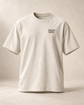 T-shirt sui ZG, écru — vue face, mockup réaliste