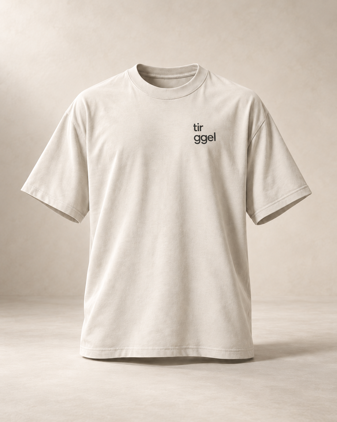 T-shirt sui tirggel — Zurich, écru — vue face, mockup réaliste