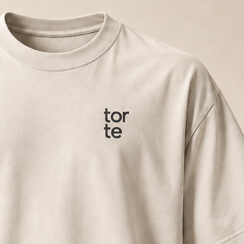 T-shirt sui torte — Soleure, écru — gros plan inscription devant (recadrage)